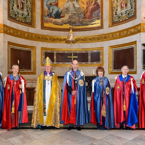 Portrait of the current Officers of the Order of St Michael and St George at the Service held at St Paul's Cathedral in September 2021